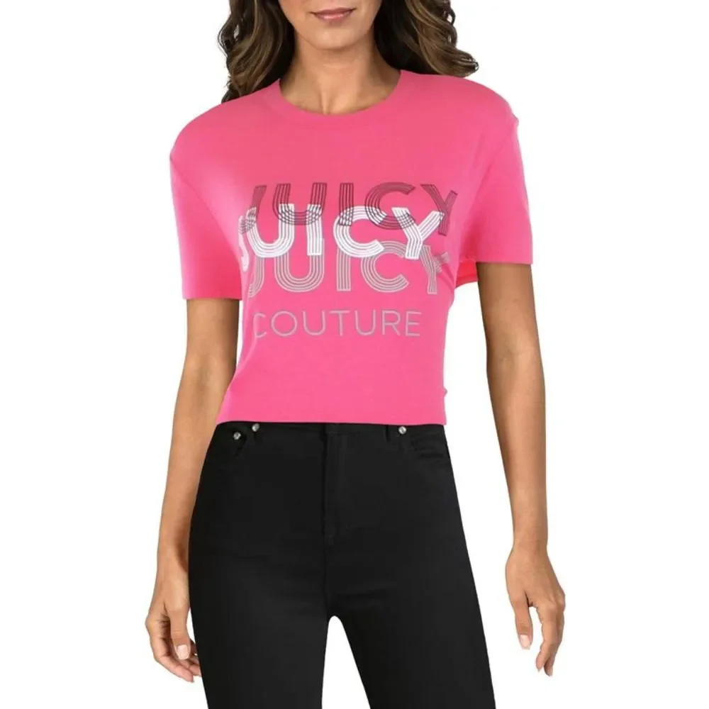 Juicy Couture Womens Pink K Modal Cropped Top NWOT